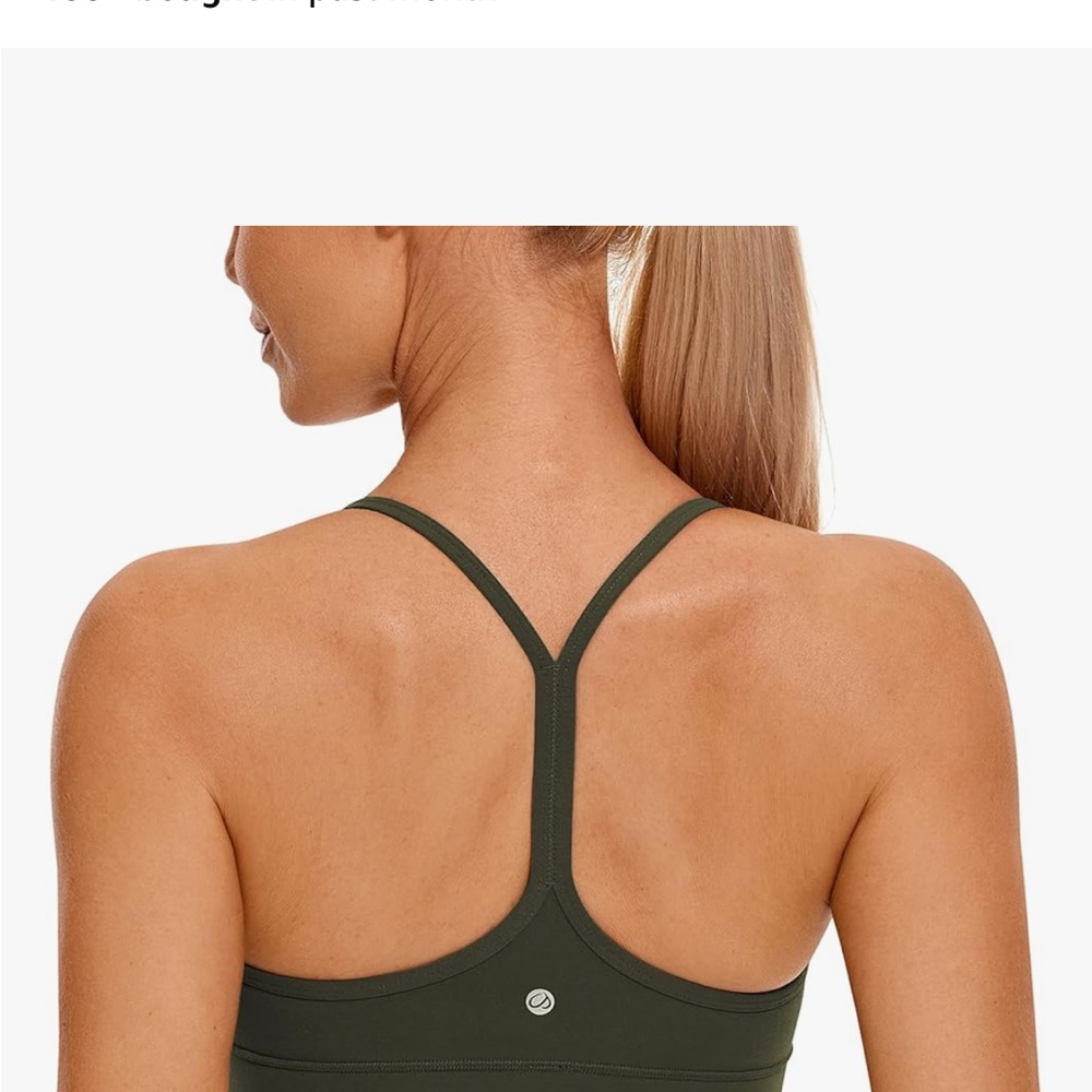 CRZ YOGA Green Sports Bra with Y-Back Straps